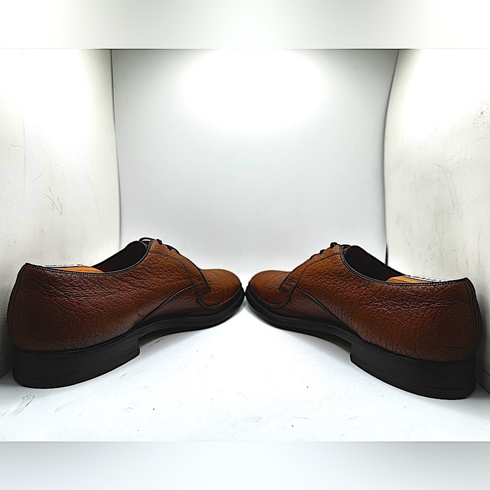 HARTT Imported Exotic Water Bison Mens Brown Derby Dress Shoes c. 1960 Sz.9E π₯ - Picture 8 of 17